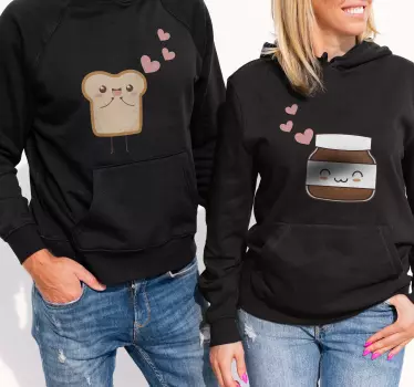 Bread and Nutella matching shirts for couples - TenStickers