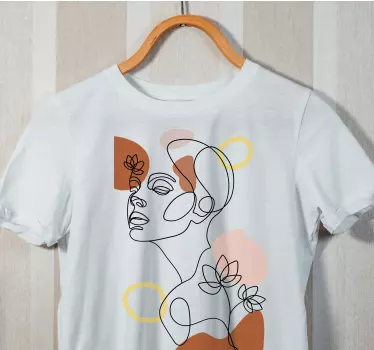 Abstract Face Art One Line t-shirt - TenStickers