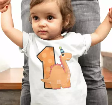 Baby Birthday Dinosaur t-shirt - TenStickers