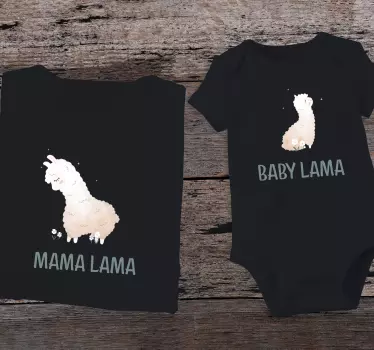 Baby lama and mother lama shirt - TenStickers