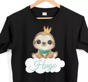 Baby t-shirt crowned sloth character - TenStickers