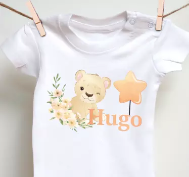 Baby t-shirt cute lion with star print - TenStickers