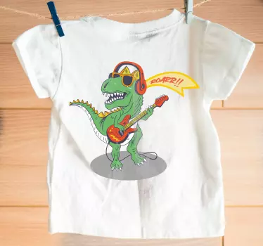 Baby t-shirt dinosaur playing guitar - TenStickers