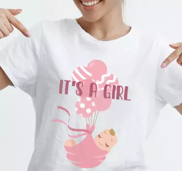 Baby t-shirt gender reveal it's a girl - TenStickers