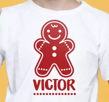 Baby t-shirt gingerbread character custom name - TenStickers