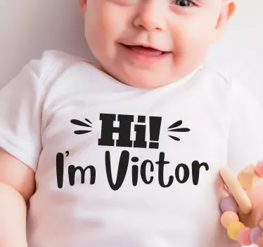 Baby t-shirt hello baby victor - TenStickers