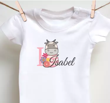Baby t-shirt i love isabel - TenStickers