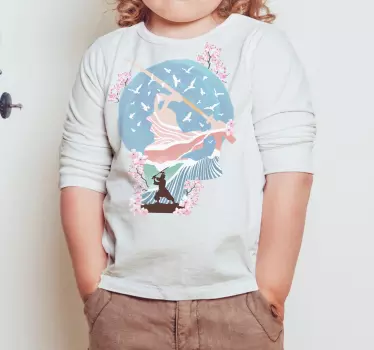 Baby t-shirt with charming floral samurai design - TenStickers