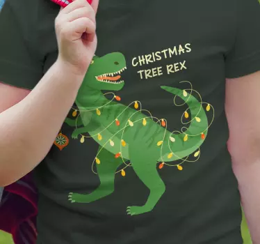 Baby t-shirt with festive dino cheer design - TenStickers