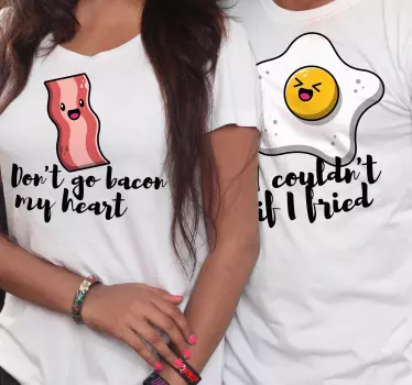 Bacon and Egg Song  matching shirts for couples - TenStickers