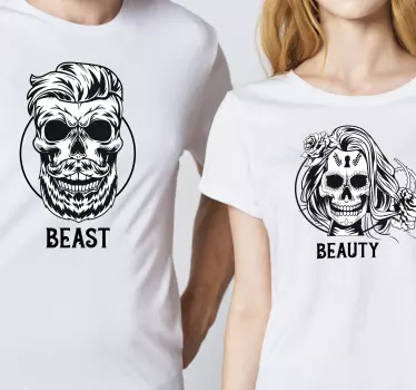Beauty and beast matching shirts for couples - TenStickers