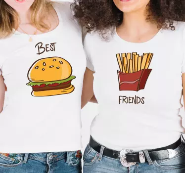 Best friends fries and hamburger  t-shirt - TenStickers