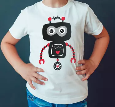 Black cartoon robot Kids shirt - TenStickers