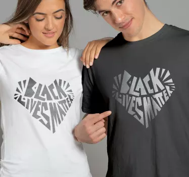 Black Lives Matter heart matching shirts for couples - TenStickers
