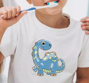 Blue dinosaur cartoon Kids shirt - TenStickers