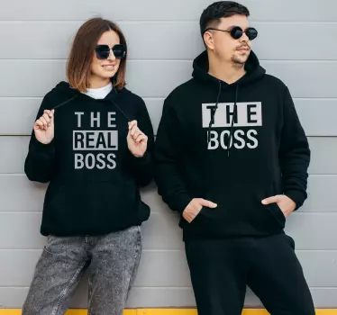 The boss & the real boss his and her hoodie - TenStickers