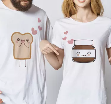 Bread and Nutella matching shirts for couples - TenStickers