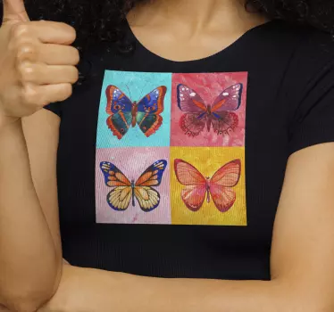 Butterflies in vibrant colors t-shirt - TenStickers