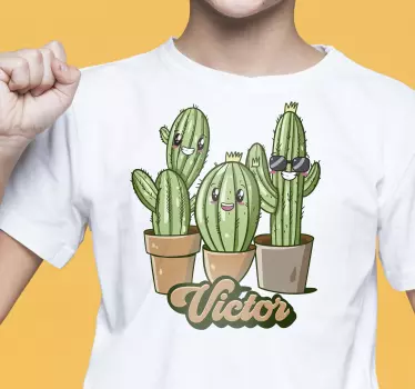 Cactus Family Kids t-shirt - TenStickers