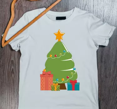 Cartoon tree with present christmas tee shirts - TenStickers