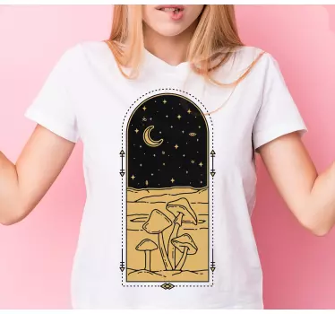 Celestial mushroom scene t-shirt - TenStickers