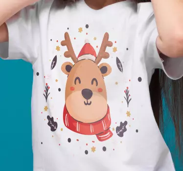 Cheerful reindeer face hoodie - TenStickers