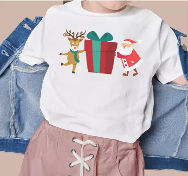 Chibi Santa and Reindeer christmas tee shirts - TenStickers