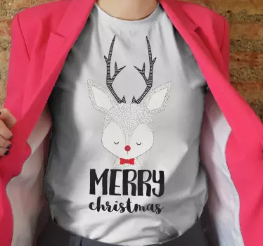 Christmas t-shirt cute reindeer joy - TenStickers