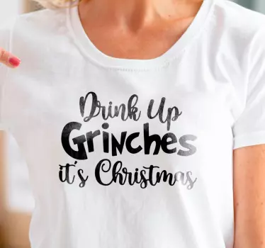 Christmas t-shirt featuring grinch-themed design - TenStickers