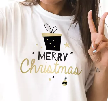 Christmas t-shirt gift box celebration shirt - TenStickers