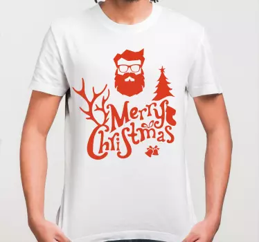 Christmas t-shirt merry festive beard design - TenStickers