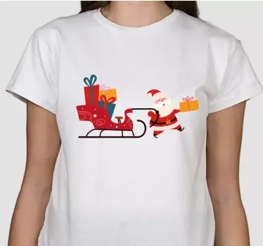 Christmas t-shirt santa carrying gifts - TenStickers