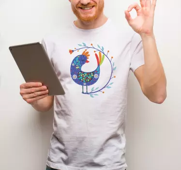 Colorful bird design t-shirt - TenStickers
