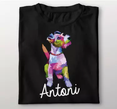Colorful dog portrait t-shirt - TenStickers