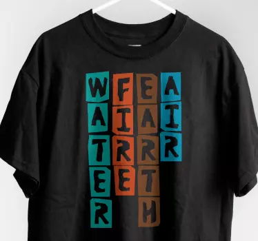 Colorful elemental words t-shirt - TenStickers