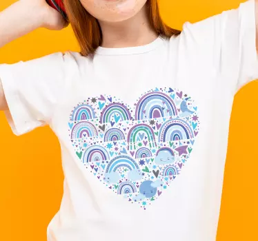 Colorful heart pattern t-shirt - TenStickers