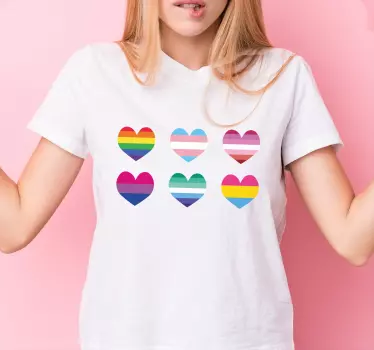 Colorful heart patterns t-shirt - TenStickers