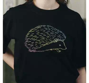 Colorful hedgehog silhouette t-shirt - TenStickers