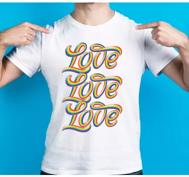 Colorful love typography t-shirt - TenStickers