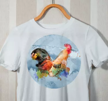 Colorful rooster design t-shirt - TenStickers