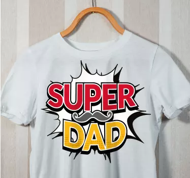 Comic super dad with moustache  Father  and son matching shirts - TenStickers