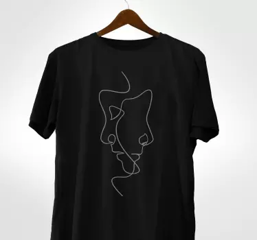 Conceptual line faces t-shirt - TenStickers