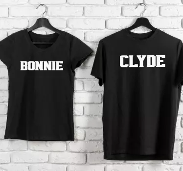 Couple bonnie and Clyde matching shirts for couples - TenStickers