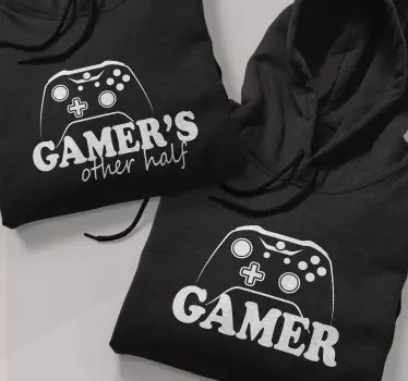 Gamer couple his and her hoodie - TenStickers