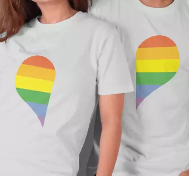 Couple t-shirts colorful heart design - TenStickers