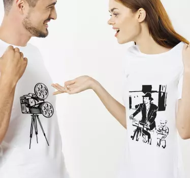 Couple t-shirts film lovers dialogue - TenStickers
