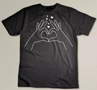 Couple t-shirts heart hands gesture - TenStickers