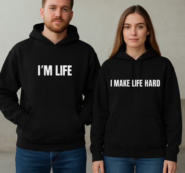 Couple t-shirts i make life hard - TenStickers