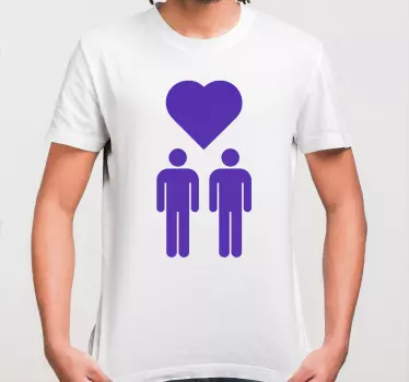 Couple t-shirts in purple love symbol design - TenStickers