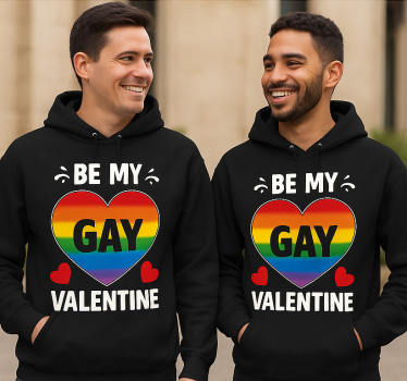 Couple t-shirts lgbt be my gay valentine - TenStickers